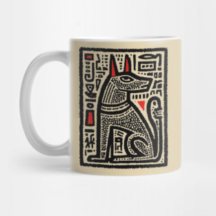 Anubis Psychedelic Woodcut Mug