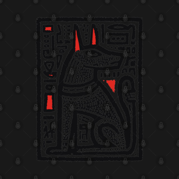 Anubis Psychedelic Woodcut by TuncGK