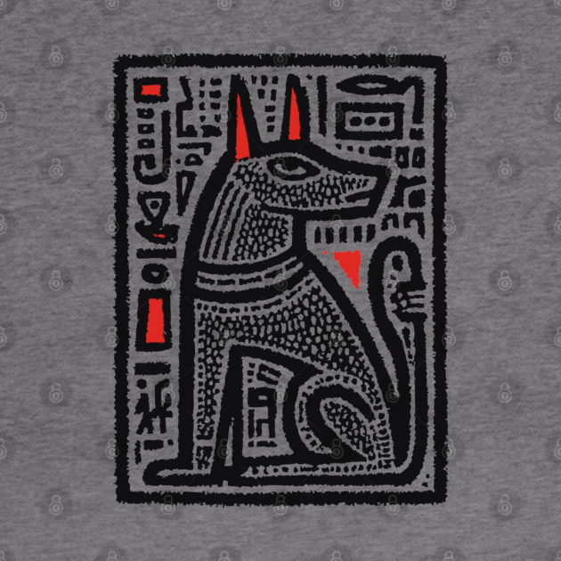 Anubis Psychedelic Woodcut by TuncGK