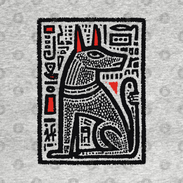 Anubis Psychedelic Woodcut by TuncGK