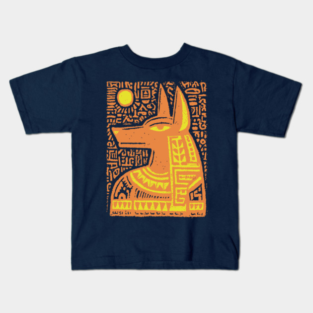 Psychedelic Sun God Anubis Kids T-Shirt by TuncGK