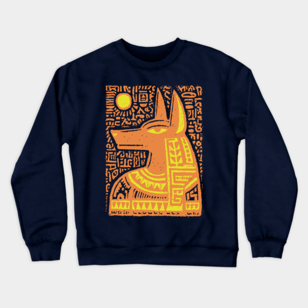 Psychedelic Sun God Anubis Crewneck Sweatshirt by TuncGK