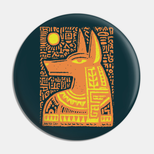 Psychedelic Sun God Anubis Pin by TuncGK