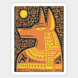 Psychedelic Sun God Anubis Sticker