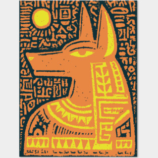 Psychedelic Sun God Anubis Posters and Art