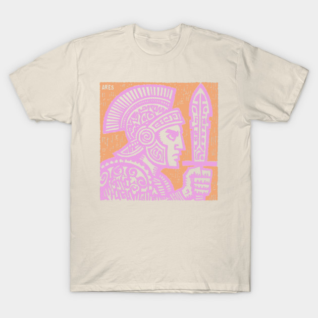 Psychedelic Ares Warrior God T-Shirt by TuncGK