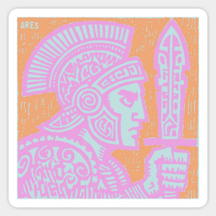 Psychedelic Ares Warrior God Sticker