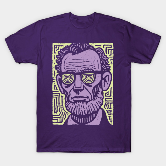Trippy Psychedelic Lincoln T-Shirt by TuncGK