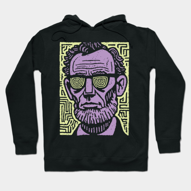 Trippy Psychedelic Lincoln Hoodie by TuncGK