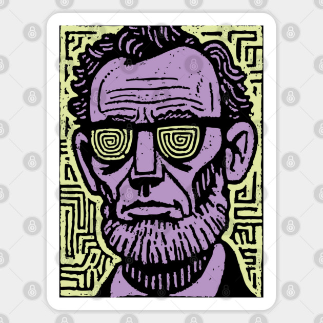 Trippy Psychedelic Lincoln Sticker by TuncGK