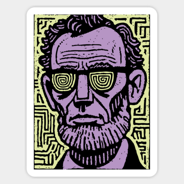 Trippy Psychedelic Lincoln Magnet by TuncGK