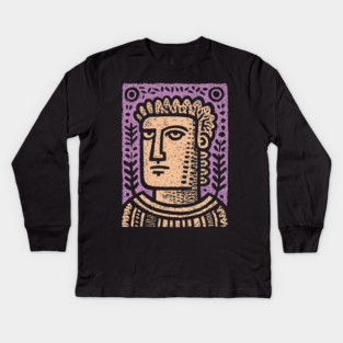 Psychedelic Caesar Roman Empire Kids Long Sleeve T-Shirt
