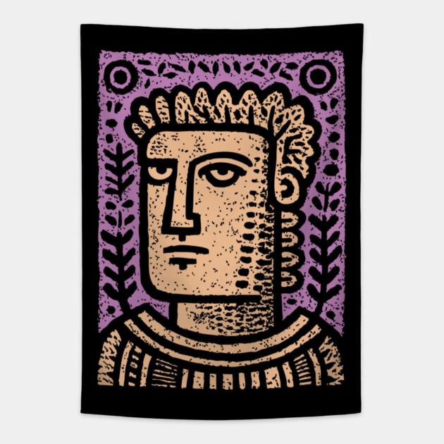 Psychedelic Caesar Roman Empire Tapestry by TuncGK