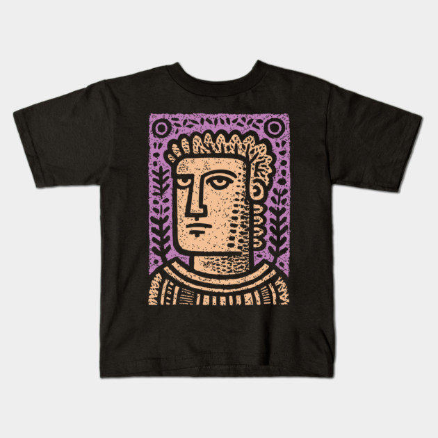 Psychedelic Caesar Roman Empire Kids T-Shirt by TuncGK