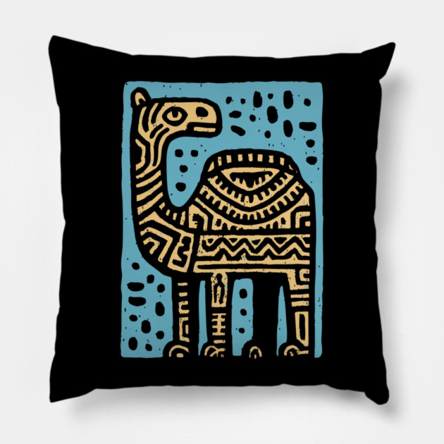 Psychedelic Tribal Camel Pillow by TuncGK