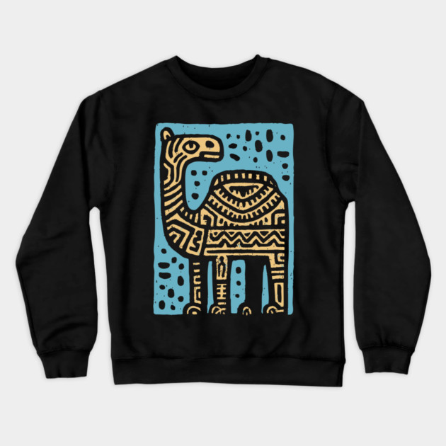 Psychedelic Tribal Camel Crewneck Sweatshirt by TuncGK