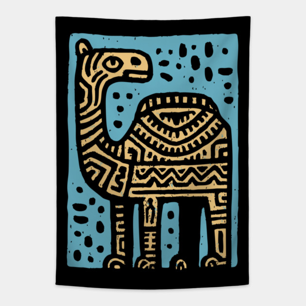 Psychedelic Tribal Camel Tapestry by TuncGK