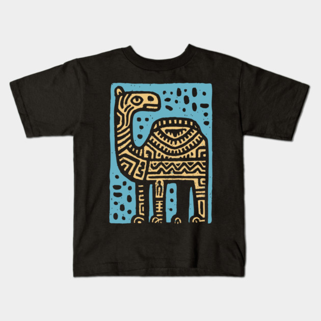 Psychedelic Tribal Camel Kids T-Shirt by TuncGK