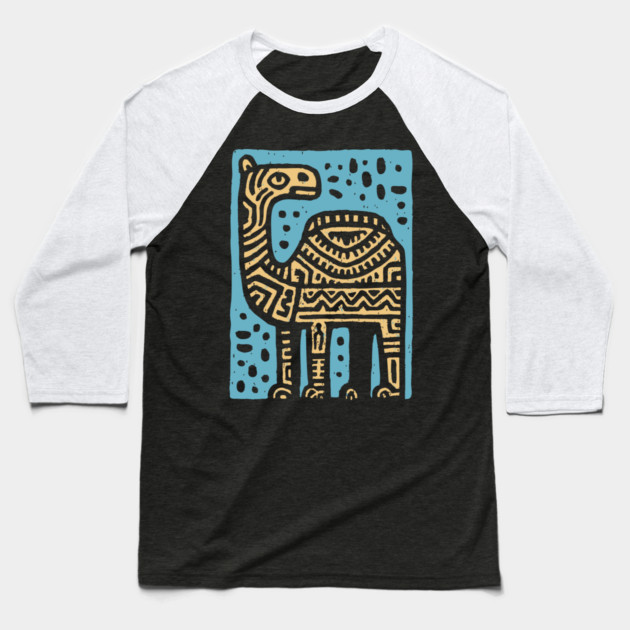 Psychedelic Tribal Camel Baseball T-Shirt by TuncGK