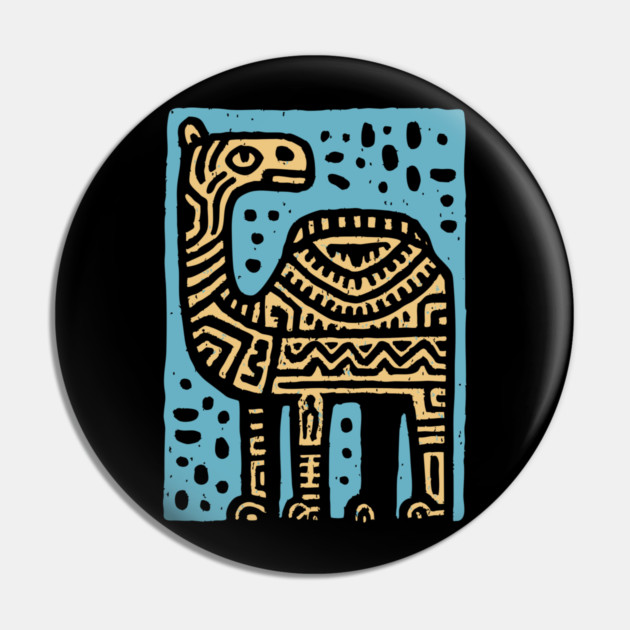 Psychedelic Tribal Camel Pin by TuncGK