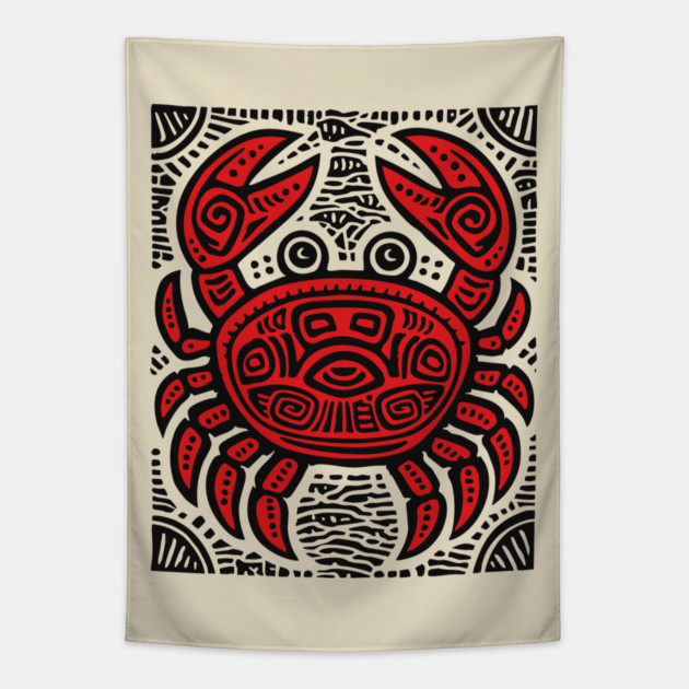 Psychedelic Cancer Zodiac Tapestry by TuncGK