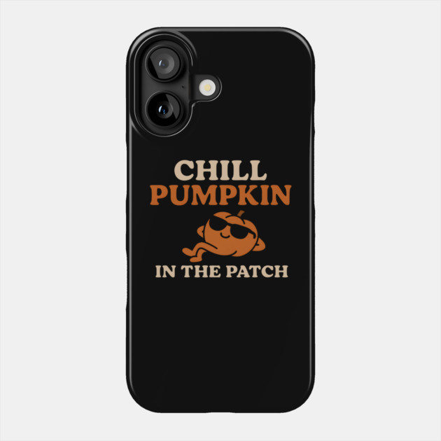Chill Pumpkin in the Patch Funny Halloween Graphic Phone Case by MakerMind8.2