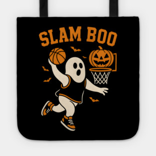 Slam Boo Basketball Ghost Halloween Graphic Tote