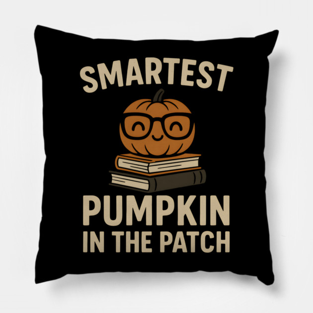 Smartest Pumpkin in the Patch Halloween School Graphic Pillow by MakerMind8.2