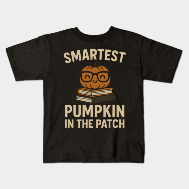 Smartest Pumpkin in the Patch Halloween School Graphic Kids T-Shirt by MakerMind8.2