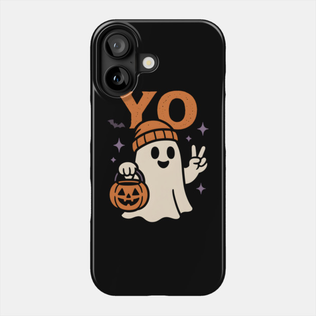 Yo Ghost Halloween Pumpkin Artwork Phone Case by MakerMind8.2