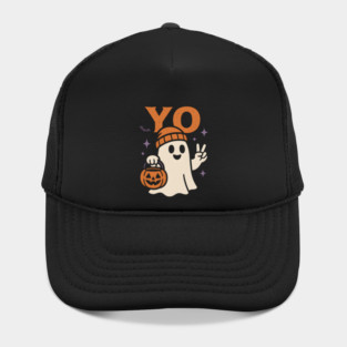 Yo Ghost Halloween Pumpkin Artwork Hat
