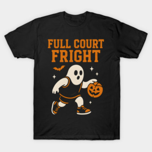 Full Court Fright Basketball Ghost Halloween Graphic T-Shirt