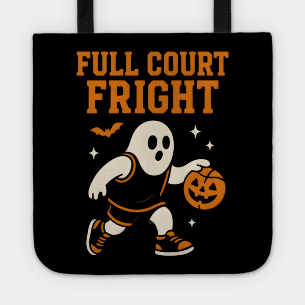 Full Court Fright Basketball Ghost Halloween Graphic Tote by MakerMind8.2