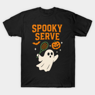 Spooky Serve Tennis Ghost Halloween Artwork T-Shirt