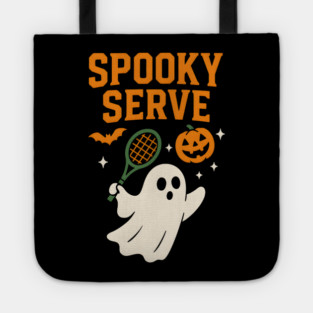 Spooky Serve Tennis Ghost Halloween Artwork Tote