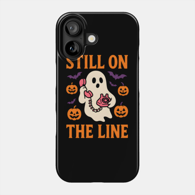 Still On The Line Ghost Halloween Phone Artwork Phone Case by MakerMind8.2