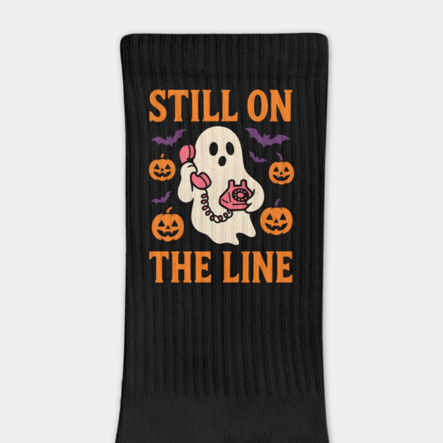 Still On The Line Ghost Halloween Phone Artwork by MakerMind8.2
