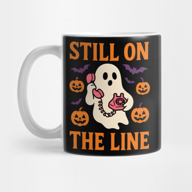 Still On The Line Ghost Halloween Phone Artwork by MakerMind8.2