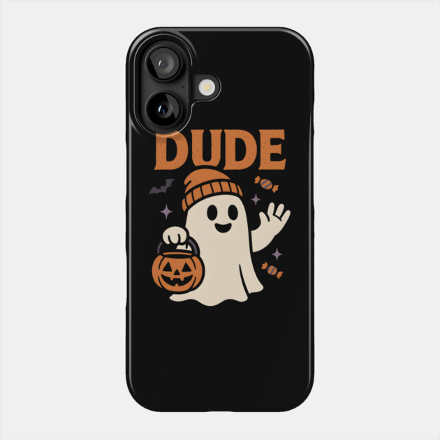 Dude Ghost Halloween Trick or Treat Funny Graphic Phone Case by MakerMind8.2