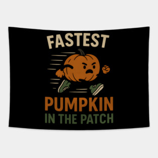 Fastest Pumpkin in the Patch Funny Halloween Graphic Tapestry