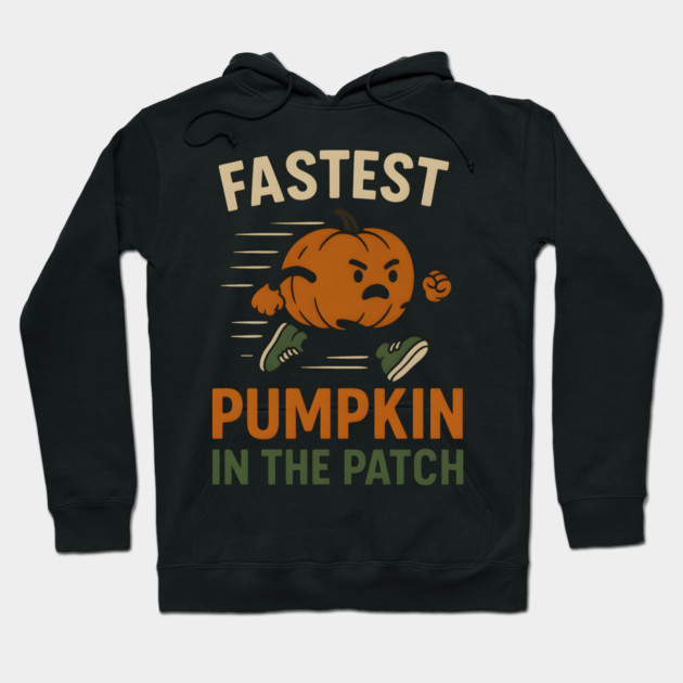 Fastest Pumpkin in the Patch Funny Halloween Graphic Hoodie by MakerMind8.2