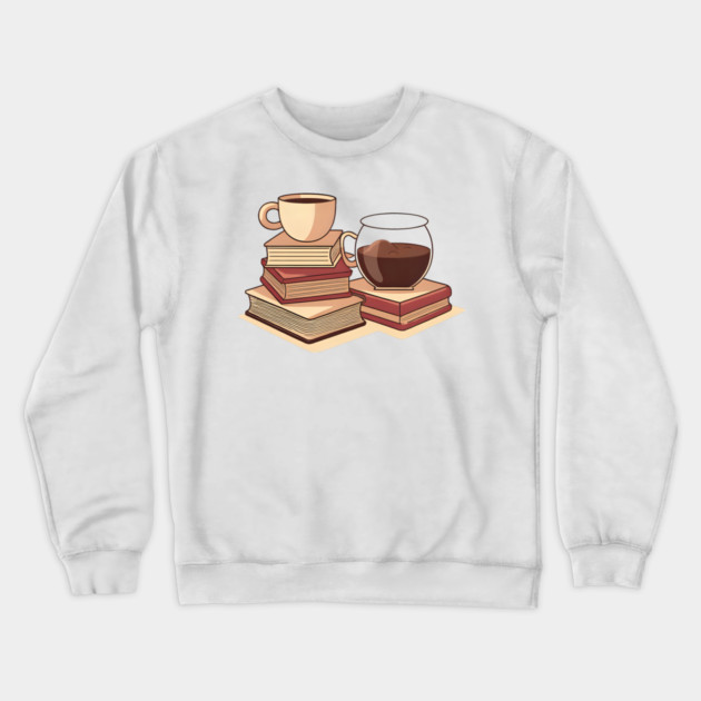 Too Much Coffee Too Many Books Crewneck Sweatshirt by SR8891