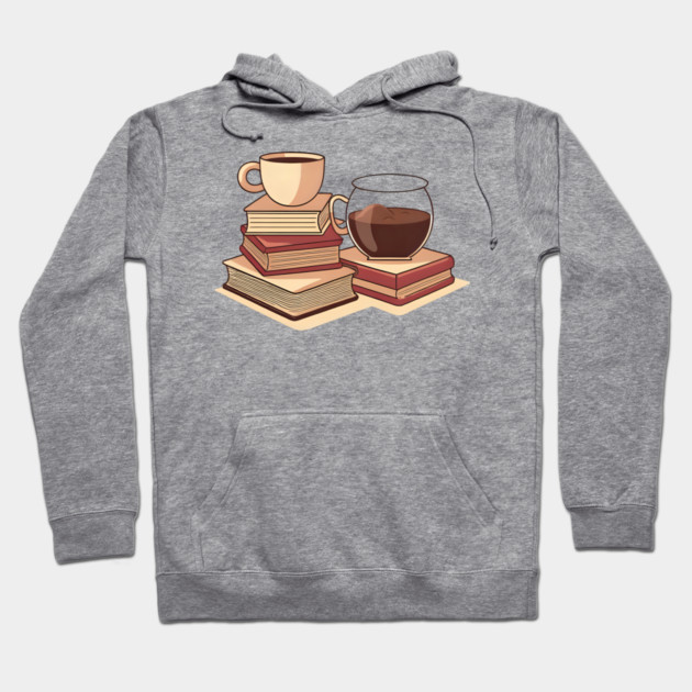 Too Much Coffee Too Many Books Hoodie by SR8891