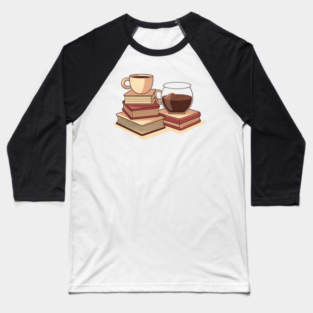 Too Much Coffee Too Many Books Baseball T-Shirt by SR8891