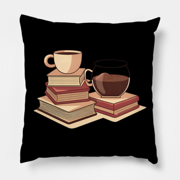 Too Much Coffee Too Many Books Pillow by SR8891
