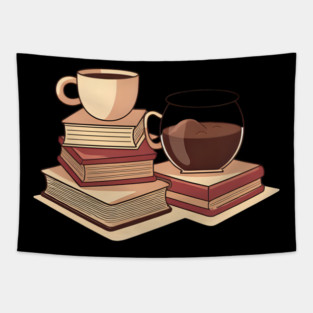 Too Much Coffee Too Many Books Tapestry