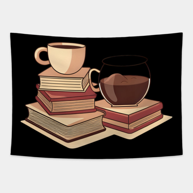 Too Much Coffee Too Many Books Tapestry by SR8891