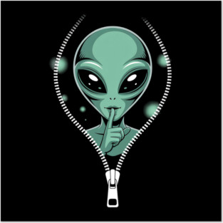 Green Alien Head Posters and Art