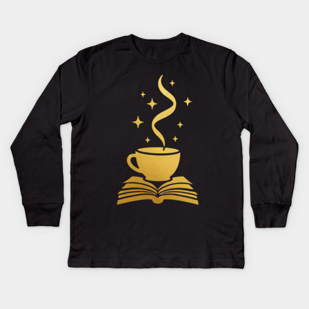 Latte and Literature Kids Long Sleeve T-Shirt by SR8891