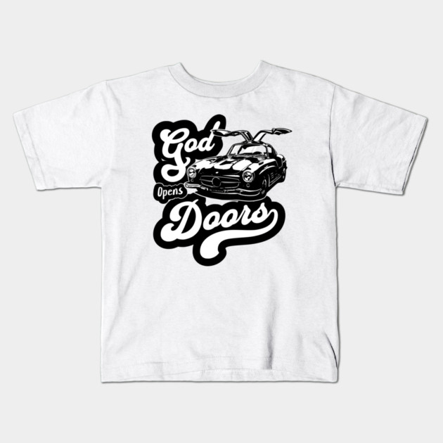 Mercedes Benz classic car design with Bible verse & positive quote. Kids T-Shirt by monsalveautos